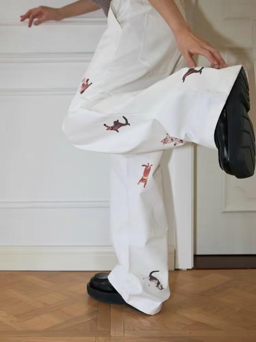 Mood Like Me/MCK2402/“跳舞的猫”满印纯棉休闲长裤 商品图2