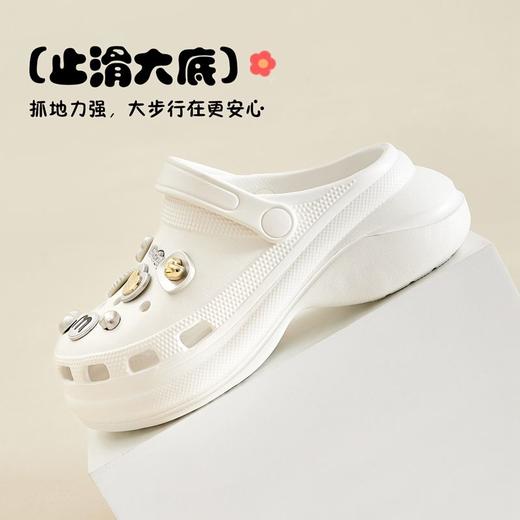 ZHR则则软底增高两穿洞洞鞋女2024新款厚底防滑包头休闲凉鞋女鞋 商品图1