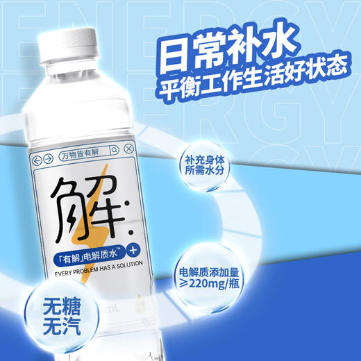 屈臣氏有解纯电解质水电解质饮料运动无糖功能饮料480mL*15 商品图2