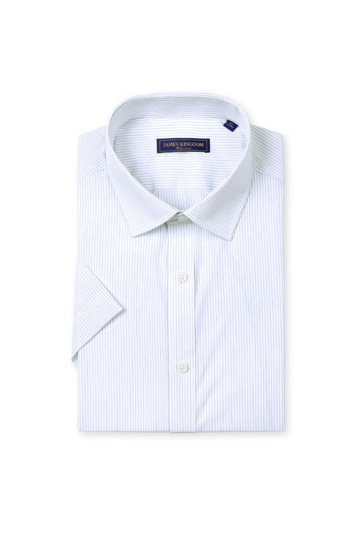 【棉混纺商务短袖   1件/99 2件/180 3件/258】占姆士男士新款条纹格纹净色多款多色休闲商务短袖衬衣 商品图11