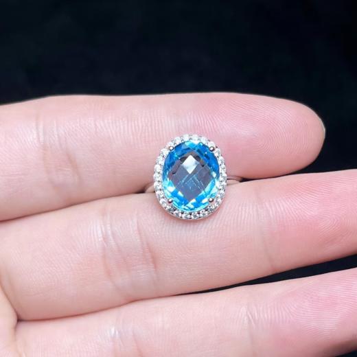 HZ*S925托帕石戒指约14*12mm可调节 商品图0