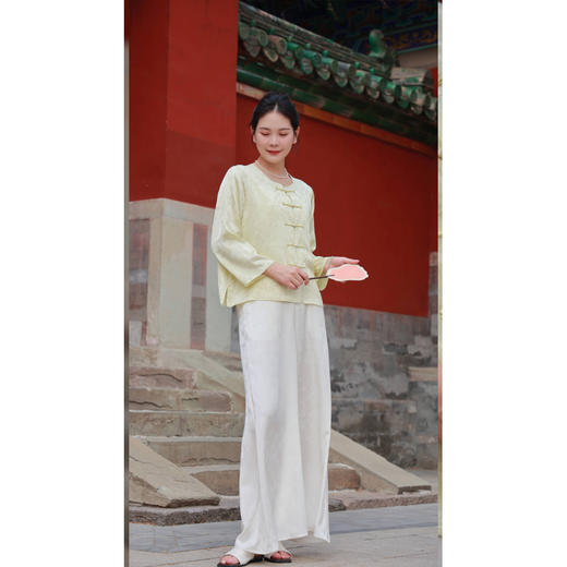 【抖音专属】清溪-中式小衫（24710714-葱青） 商品图8