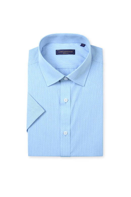 【棉混纺商务短袖   1件/99 2件/180 3件/258】占姆士男士新款条纹格纹净色多款多色休闲商务短袖衬衣 商品图8