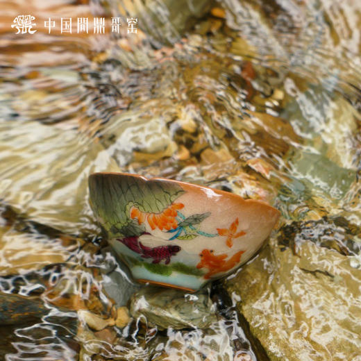 问鼎哥窑致巧款含露杯（绿波芙蕖）（缺货） 商品图1