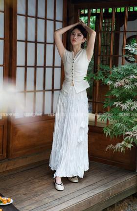 【门店同款】ENJOY夏季云敛-皱皱落花半身裙 157900891