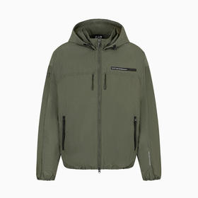 EMPORIO ARMANI EA7 阿玛尼 男士合身长袖连帽印花夹克薄外套 绿色 3DPB19 PNFVZ 1846