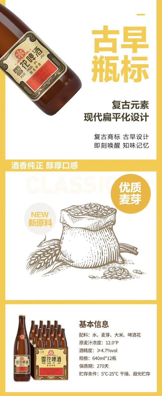 [啤酒]雪花经典（老雪）640ML*12瓶 商品图1