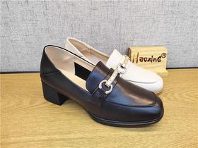 豪行春季新款22130166真皮时尚休闲女鞋单鞋皮鞋专柜正品大码