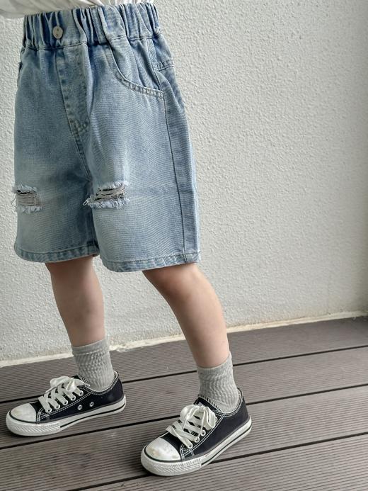 【夏天的百搭单品39/条起】100-170码儿童夏季男女童破洞牛仔中裤聚 商品图0
