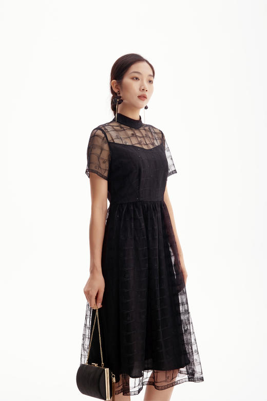 漆黑色连衣裙HJ2S23 商品图5