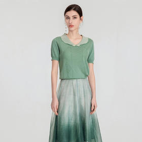 司歌针织翻领上衣短袖套头G891202Y