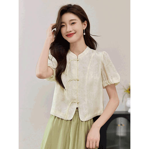 【专属特价】熙世界新中式国风套装一整套衬衫半身裙子两件套2025夏新款 商品图1