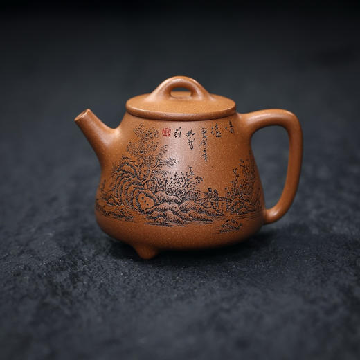 【青山特惠】精品段泥手工高石瓢紫砂壶.王强.270cc 商品图0