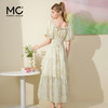 mc2一字领打揽印花长款连衣裙女装2024夏季新款时尚显白碎花裙 商品缩略图2