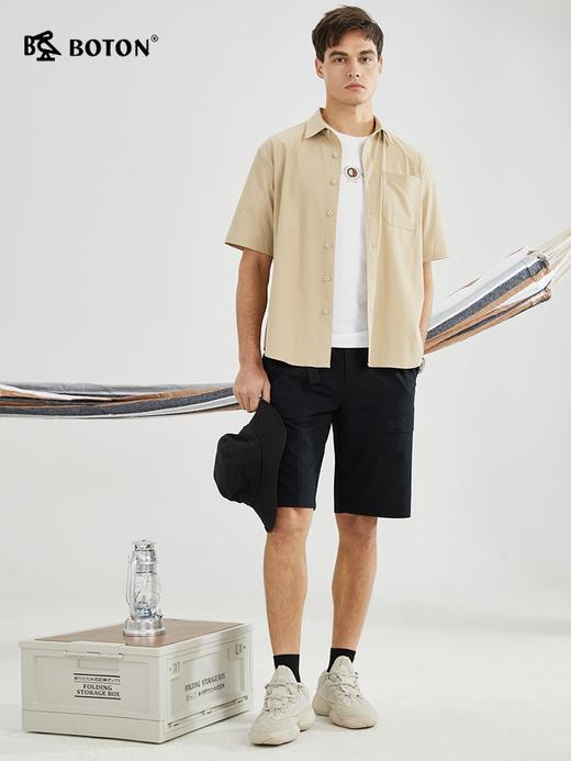 【吸汗速干】波顿年春夏男士短袖浅杏色户外休闲运动衬衫MS021223 商品图5