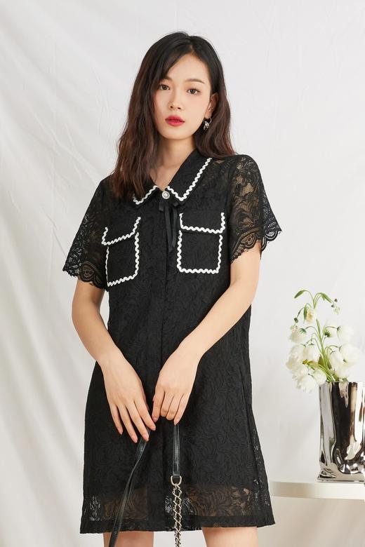 amadella 蕾丝撞色花边蝴蝶领结连衣裙 13093 商品图2