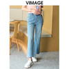 VIMAGE纬漫纪时尚高腰百搭显瘦经典蓝色微喇牛仔裤夏季新款VB2405306 商品缩略图4
