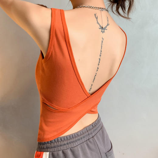 抖音爆款带胸垫运动内搭美背吊带网红爆款小背心女夏外穿潮打底女 商品图1