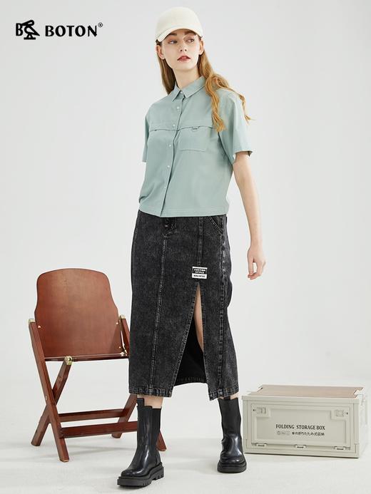 【抑菌抗皱】波顿春夏女士不对称户外运动休闲高端短袖衬衫LS978223 商品图4