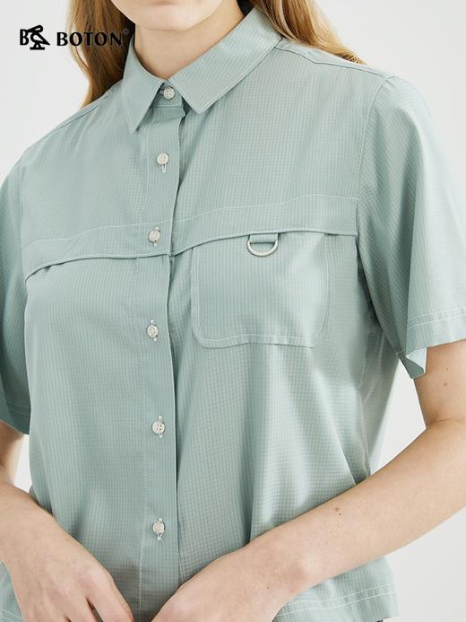 【抑菌抗皱】波顿春夏女士不对称户外运动休闲高端短袖衬衫LS978223 商品图3