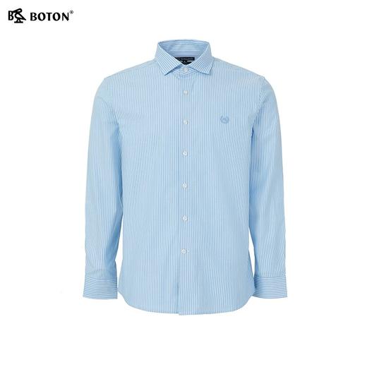 波顿男士春夏条纹长袖衬衫棉弹力舒适高端美式休闲衬衣MS035124 商品图4