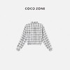 COCO ZONE 通勤风麻料格纹衬衫下摆抽绳设计 23C18882 商品缩略图1