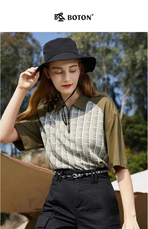 【户外有活力】波顿春秋女绿色T恤短袖高端运动休闲poloLU102223 商品图1