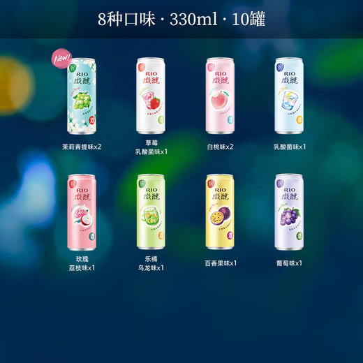 【张子枫同款】RIO锐澳鸡尾酒3度微醺8口味330ml*10罐低度果酒 商品图1