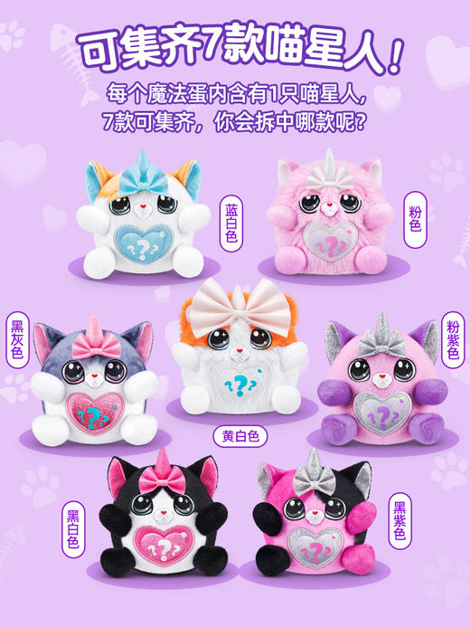 ZURU 云波独角魔法蛋喵喵大作战（二代）盲盒儿童玩具女孩毛绒公仔礼物 8岁+ 商品图2