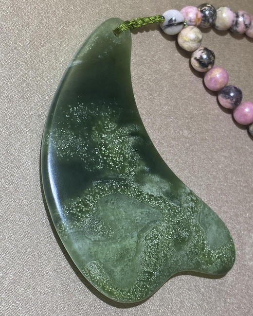 和田玉（青玉）挂件--刮痧板 商品图0