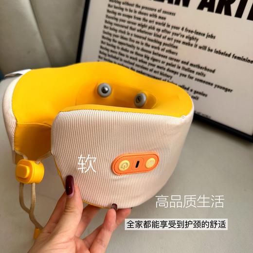 肩颈按摩加热舒缓神器！3D立体造型，贴合颈部稳固支撑，可随身携带放松按摩，振动和热敷同时启动，缓解疲劳、磁石理疗 、振动低档助眠、高档深层按摩至肌肉直击酸痛点、适用白领、学生、yun妇等长期久坐人群~ 商品图7