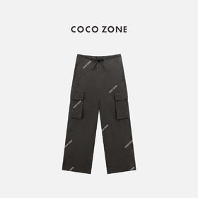 COCO ZONE ”户外工装“夏季复古松紧腰工装裤百搭直筒休闲裤CC1B1378