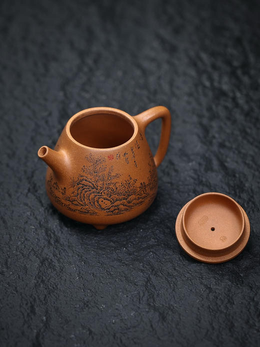 【青山特惠】精品段泥手工高石瓢紫砂壶.王强.270cc 商品图5