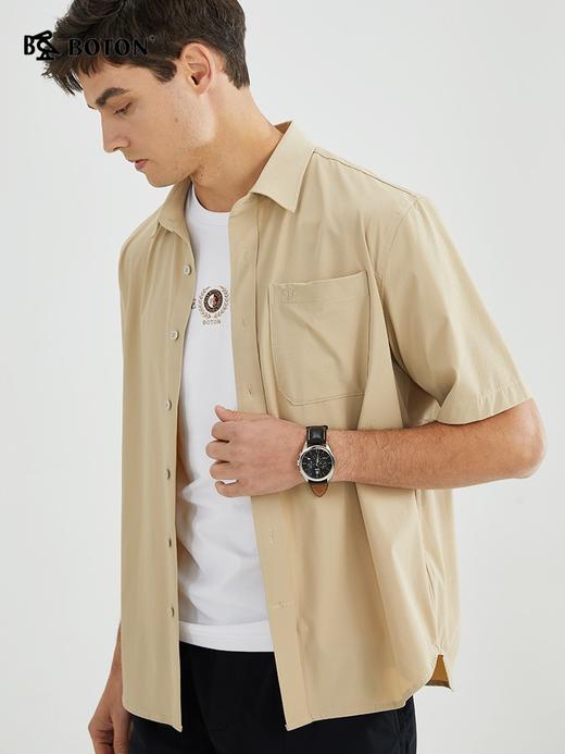 【吸汗速干】波顿年春夏男士短袖浅杏色户外休闲运动衬衫MS021223 商品图1