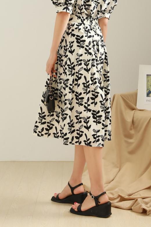 L.Fleuri 法式复古剪影印花A摆半裙 12789 商品图2