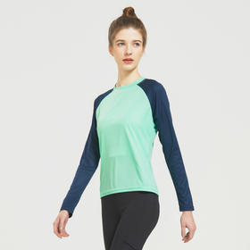 纳趣运动户外跑步健身拼色吸湿排汗速干长袖不闷热