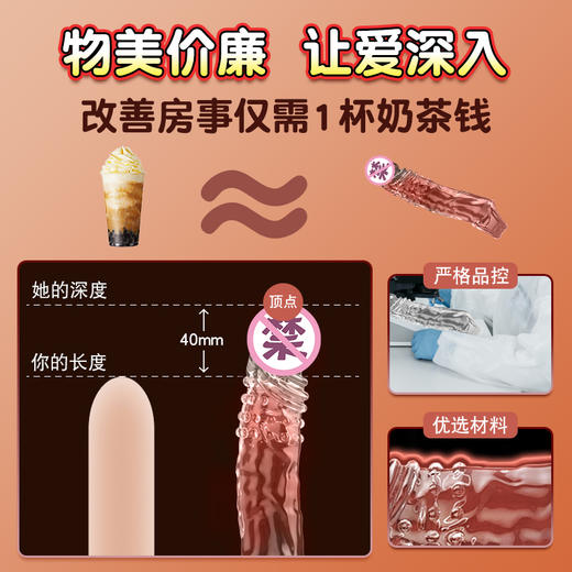 取悦水晶狼牙套男用加长加粗加大龟头套 商品图1