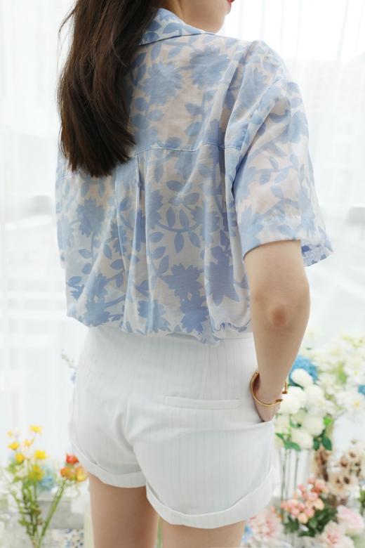 amadella 蔓藤花卉烧花复古尖领衬衫 13072 商品图3