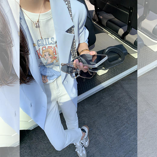 <曾小咸推荐> 气质蓝色西装外套女新款小个子宽松百搭外穿上衣  商品图2