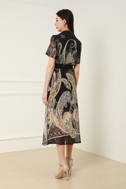 ELLA JADE 翻领收腰印花连衣裙 12771 商品图2