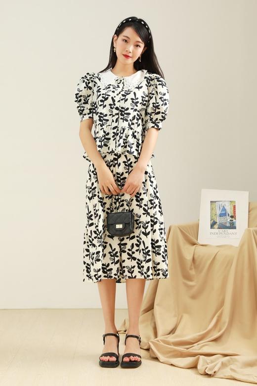 L.Fleuri 法式复古剪影印花A摆半裙 12789 商品图4