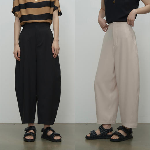 UMILAB【暮色】梨形B入 极简ROW风中高腰遮胯显瘦镰刀裤P1169W 商品图0