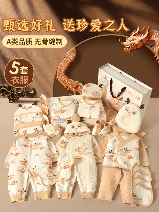 【吉祥瑞龙 初生好礼】婴儿衣服礼盒新生儿纯棉套盒套装夏刚出生龙宝宝满月见面礼物用品 商品图1