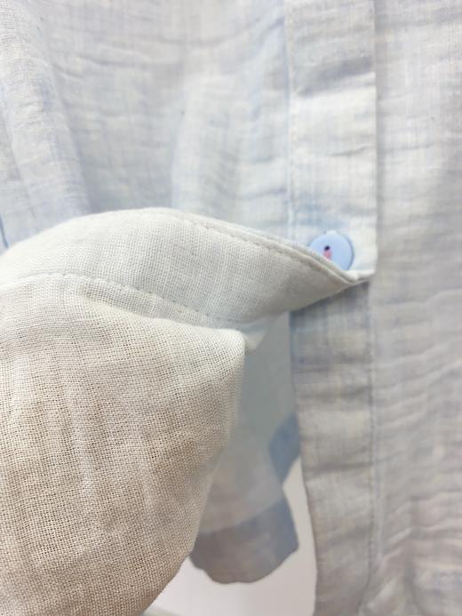 松植屋《烟淡霞》女款圆领长袖长裤家居服套装手工刺绣小花双层棉纱睡衣2024秋季新款 商品图5