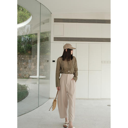 UMILAB【暮色】梨形B入 极简ROW风中高腰遮胯显瘦镰刀裤P1169W 商品图2