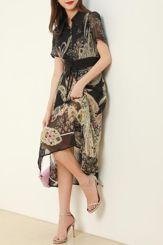 ELLA JADE 翻领收腰印花连衣裙 12771 商品图4