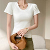 经典款纯棉圆领正肩短袖t恤女士2024新款T春夏季可外穿修身打底衫 商品缩略图1