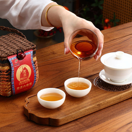 茂圣丨启航 壮乡堡味 六堡茶 黑茶 一级 2019年 250g 竹篓装 商品图4
