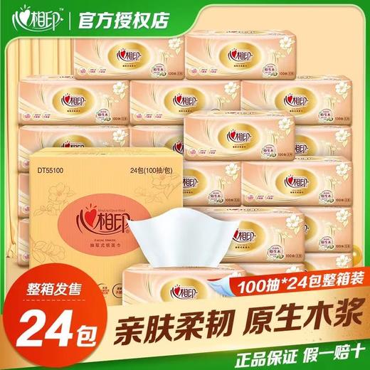 心相印金装经典系列24包100抽3层塑装纸面巾 商品图0