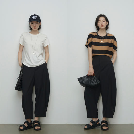 UMILAB【暮色】梨形B入 极简ROW风中高腰遮胯显瘦镰刀裤P1169W 商品图3